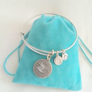 Alex and Ani GEMINI Silver Charm Bracelet adjustable Size.